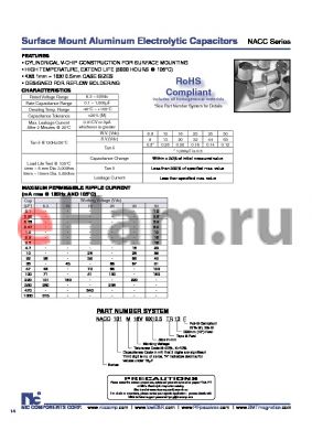 NACC470K256.3X6.1TR13F datasheet - Surface Mount Aluminum Electrolytic Capacitors