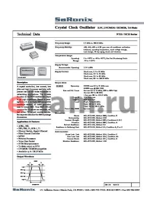 NTH08NA3 datasheet - Crystal Clock Oscillator