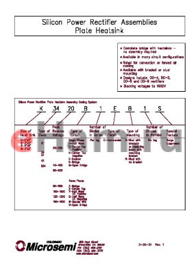 K3780D1EN1S datasheet - Silicon Power Rectifier Assemblies Plate Heatsink