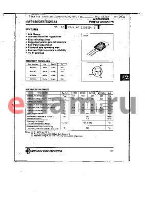 IRFP352 datasheet - N-CHANNEL POWER MOSFETS