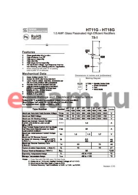 HT18G datasheet - 1.0 AMP. Glass Passivated High Efficient Rectifiers