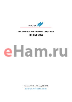 HT45F23A datasheet - 8-Bit Flash MCU with Op Amps & Comparators
