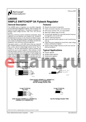 LM2585S-ADJ datasheet - SIMPLE SWITCHER^ 3A Flyback Regulator