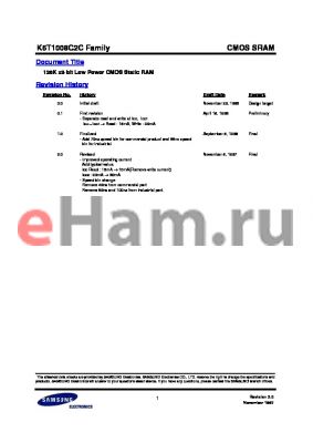 K6T1008C2C-TF70 datasheet - 128K x8 bit Low Power CMOS Static RAM