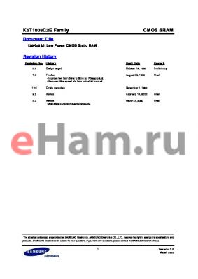 K6T1008C2E-L datasheet - 128Kx8 bit Low Power CMOS Static RAM