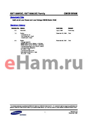 K6T1008V2C-YF70 datasheet - 128K x8 bit Low Power and Low Voltage CMOS Static RAM