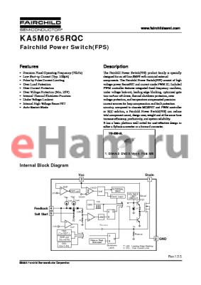 KA5M0765RQC-YDTU datasheet - Fairchild Power Switch(SPS)