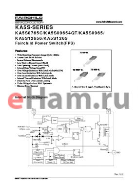 KA5S1265-YDTU datasheet - Fairchild Power Switch(FPS)