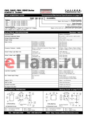 OBH30 datasheet - HCMOS/TTL Oscillator