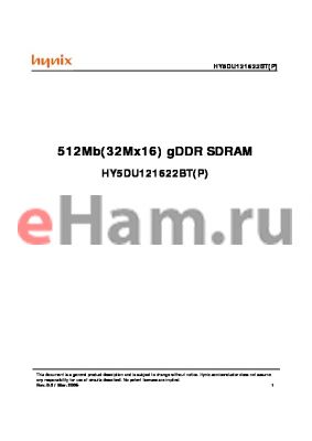 HY5DU121622BTP-6 datasheet - 512Mb(32Mx16) gDDR SDRAM