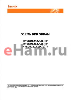 HY5DU12822CTP datasheet - 512Mb DDR SDRAM