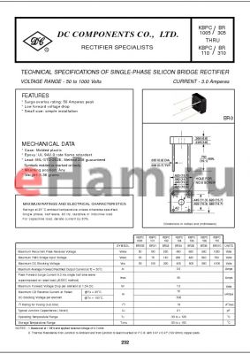 KBPC1005 datasheet - TECHNICAL SPECIFICATIONS OF SINGLE-PHASE SILICON BRIDGE RECTIFIER