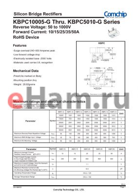 KBPC1008-G datasheet - Silicon Bridge Rectifiers