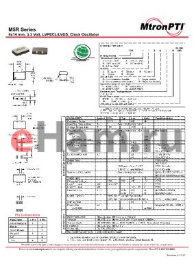M5R13TQJ-R datasheet - 9x14 mm, 3.3 Volt, LVPECL/LVDS, Clock Oscillator