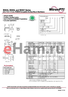 M203668QCN datasheet - 5.0 x 7.0 x 1.4 mm, HCMOS Compatible Surface Mount Oscillators