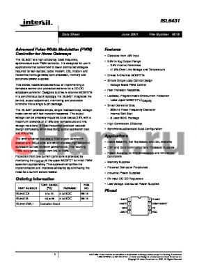 ISL6431CB datasheet - Advanced Pulse-Width Modulation (PWM) Controller for Home Gateways