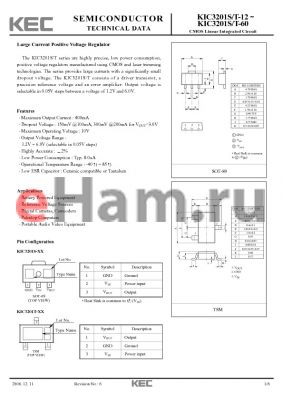 KIC3201T-21 datasheet - CMOS Linear Integrated Circuit Large Current Positive Voltage Regulator