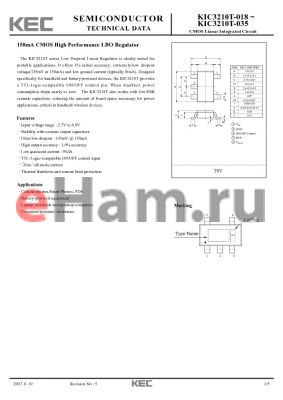 KIC3210T-018 datasheet - CMOS Linear Integrated Circuit