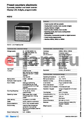 NE212.042AXA2 datasheet - Preset counters electronic