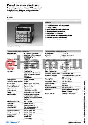 NE215.011AX06 datasheet - Preset counters electronic