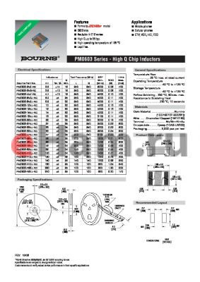PM0603-72NJ-RC datasheet - PM0603 Series - High Q Chip Inductors
