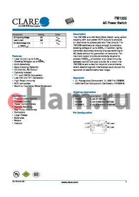 PM1205_10 datasheet - AC Power Switch