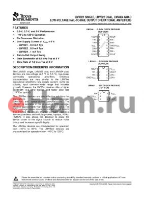 LMV824DRE4 datasheet - LOW-VOLTAGE RAIL-TO-RAIL OUTPUT OPERATIONAL AMPLIFIERS