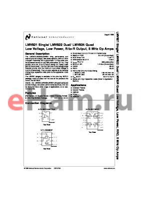 LMV824MX datasheet - Low Voltage, Low Power, R-to-R Output, 5 MHz Op Amps