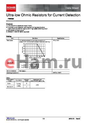 PMR50HZPJU8L0 datasheet - Ultra-low Ohmic Resistors for Current Detection