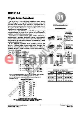 MC10114P datasheet - Triple Line Receiver