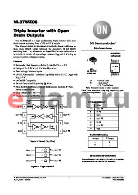NL37WZ06_12 datasheet - Triple Inverter with Open Drain Outputs