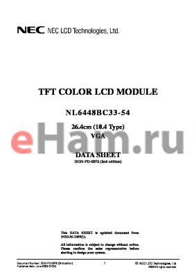NL6448BC33-54 datasheet - TFT COLOR LCD MODULE