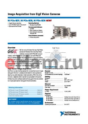 PCIE-8231 datasheet - Image Acquisition from GigE Vision Cameras