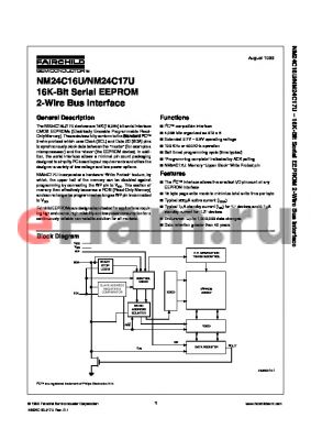 NM24C17UTLMT8 datasheet - 16K-Bit Serial EEPROM 2-Wire Bus Interface