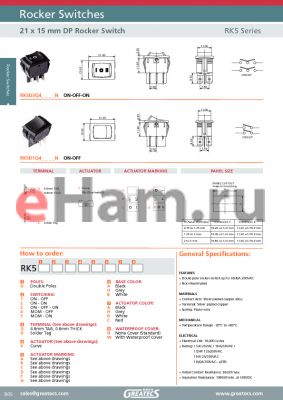 RK5D3Q4BBBN datasheet - 21 x 15 mm DP Rocker Switch