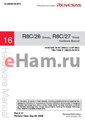 R5F21264SDFP datasheet - RENESAS 16-BIT SINGLE-CHIP MCU R8C FAMILY / R8C/2x SERIES