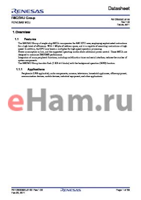 R5F21346UNFP datasheet - The R8C/34U Group has data flash (1 KB ‡ 4 blocks) with the background operation (BGO)