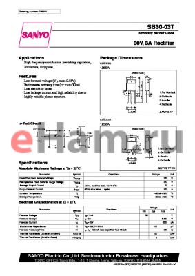 SB30-03T datasheet - 30V, 3A Rectifier