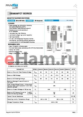 SB3030FCT datasheet - SCHOTTKY BARRIER RECTIFIERS