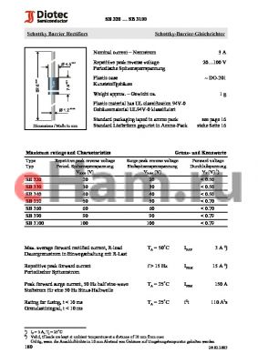 SB3100 datasheet - Schottky Barrier Rectifiers