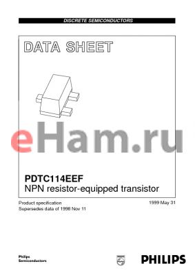 PDTC114 datasheet - NPN resistor-equipped transistor