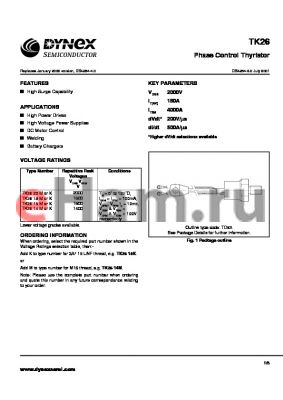 TK2620K datasheet - Phase Control Thyristor