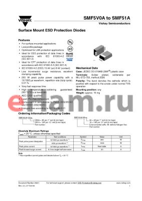 SMF5V0A-M-08 datasheet - Surface Mount ESD Protection Diodes