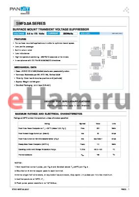 SMF6.5A datasheet - SURFACE MOUNT TRANSIENT VOLTAGE SUPPRESSOR
