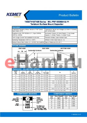 T429D105J020BB4251 datasheet - Tantalum Surface Mount Capacitor