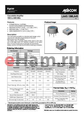 SMLA45 datasheet - Cascadable Amplifier 1000 to 4000 MHz