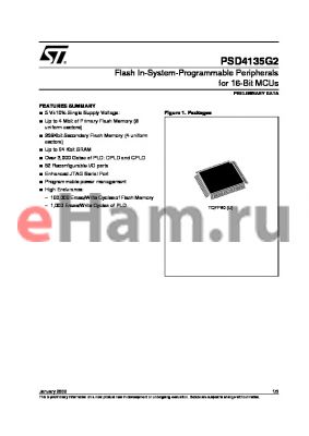 PSD4135F2-A-20B81 datasheet - Flash In-System-Programmable Peripherals for 16-Bit MCUs