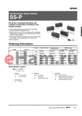 SS-3GP datasheet - Subminiature Basic Switch