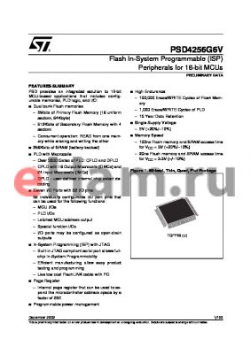 PSD4236G6V-90U datasheet - Flash In-System Programmable (ISP) Peripherals for 16-bit MCUs