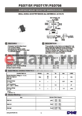 PSD715F datasheet - SURFACE MOUNT SCHOTTKY BARRIER DIODES